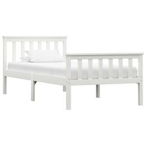 vidaXL Solid Wood Bed White Pine 100x200 cm