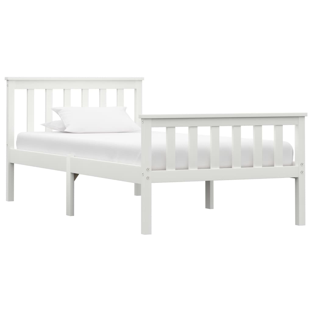 vidaXL Solid Wood Bed White Pine 100x200 cm