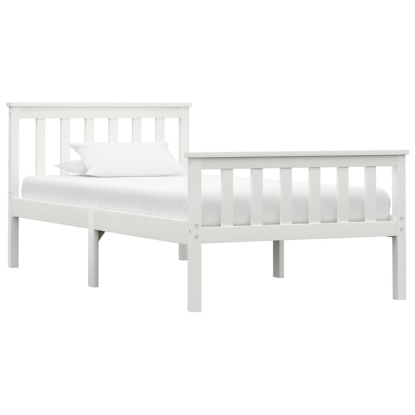 vidaXL Solid Wood Bed White Pine 100x200 cm