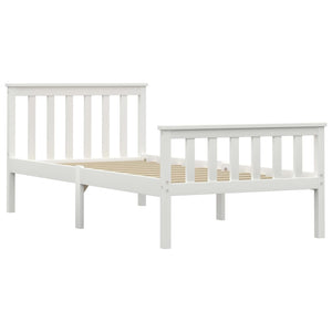 vidaXL Solid Wood Bed White Pine 100x200 cm