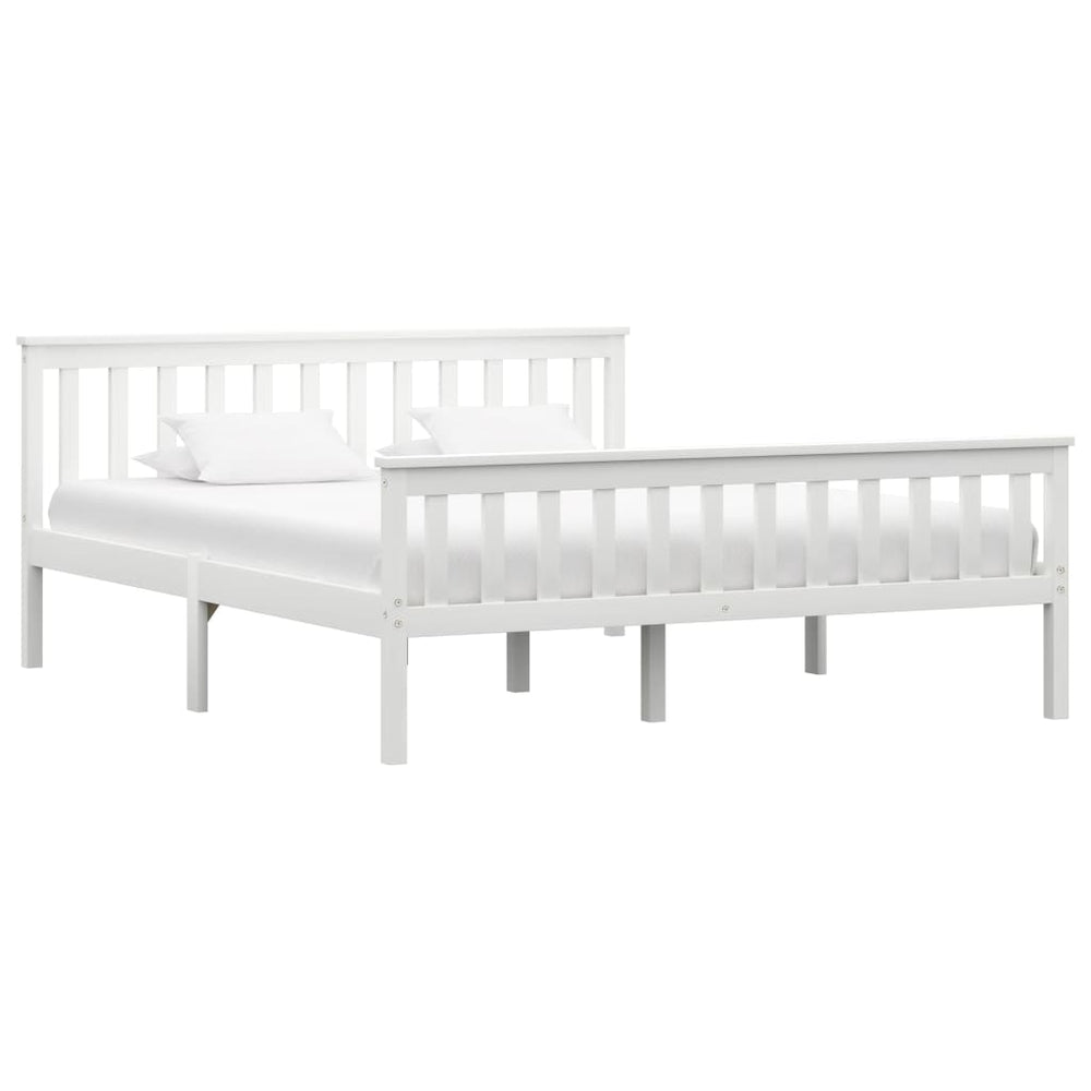 vidaXL Solid Pine Bed White 160x200 cm