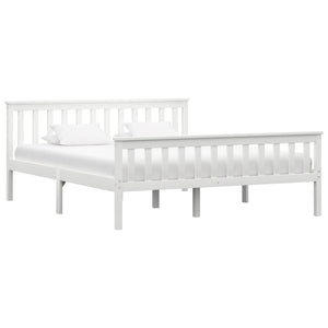 vidaXL Solid Pine Bed White 160x200 cm