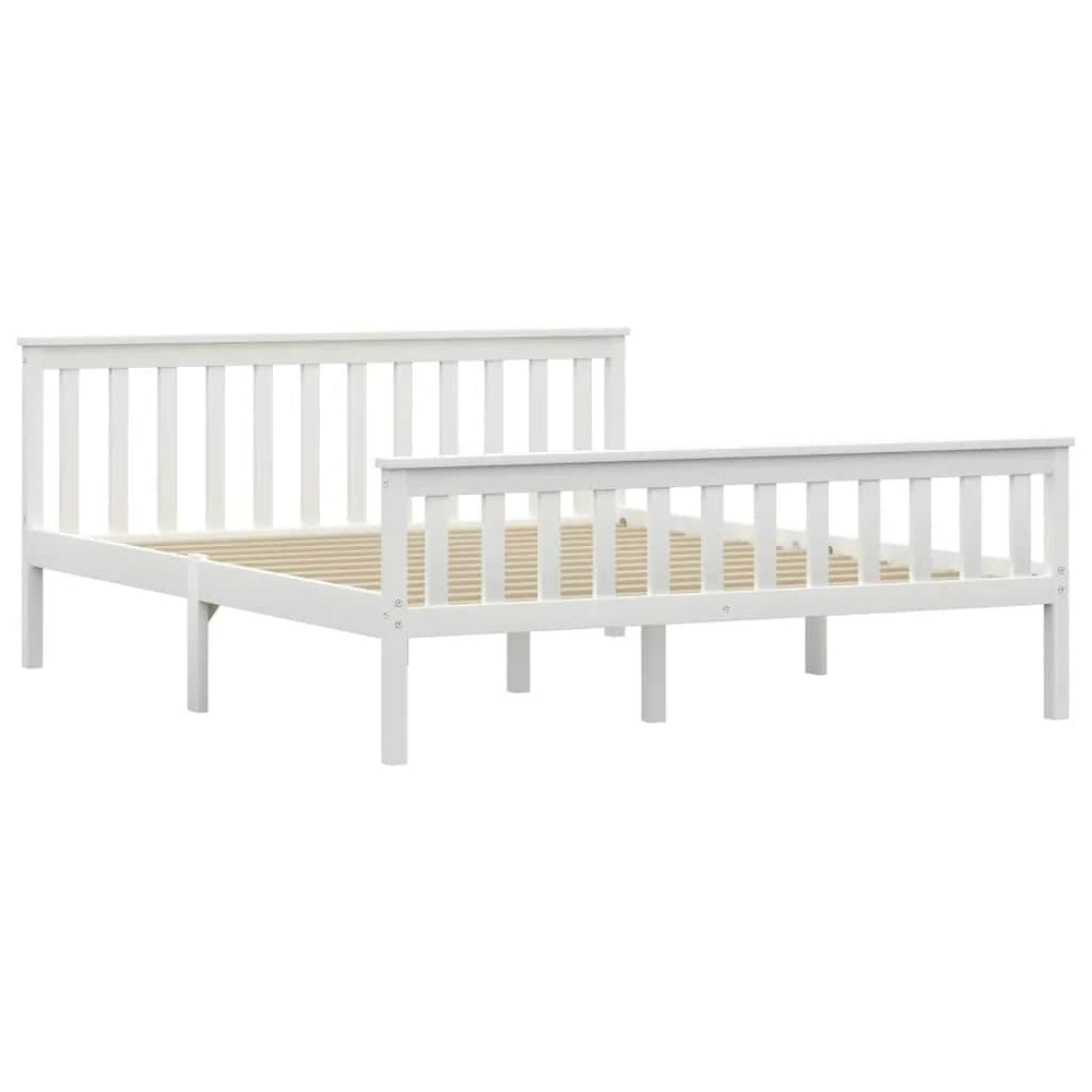 vidaXL Solid Pine Bed White 160x200 cm