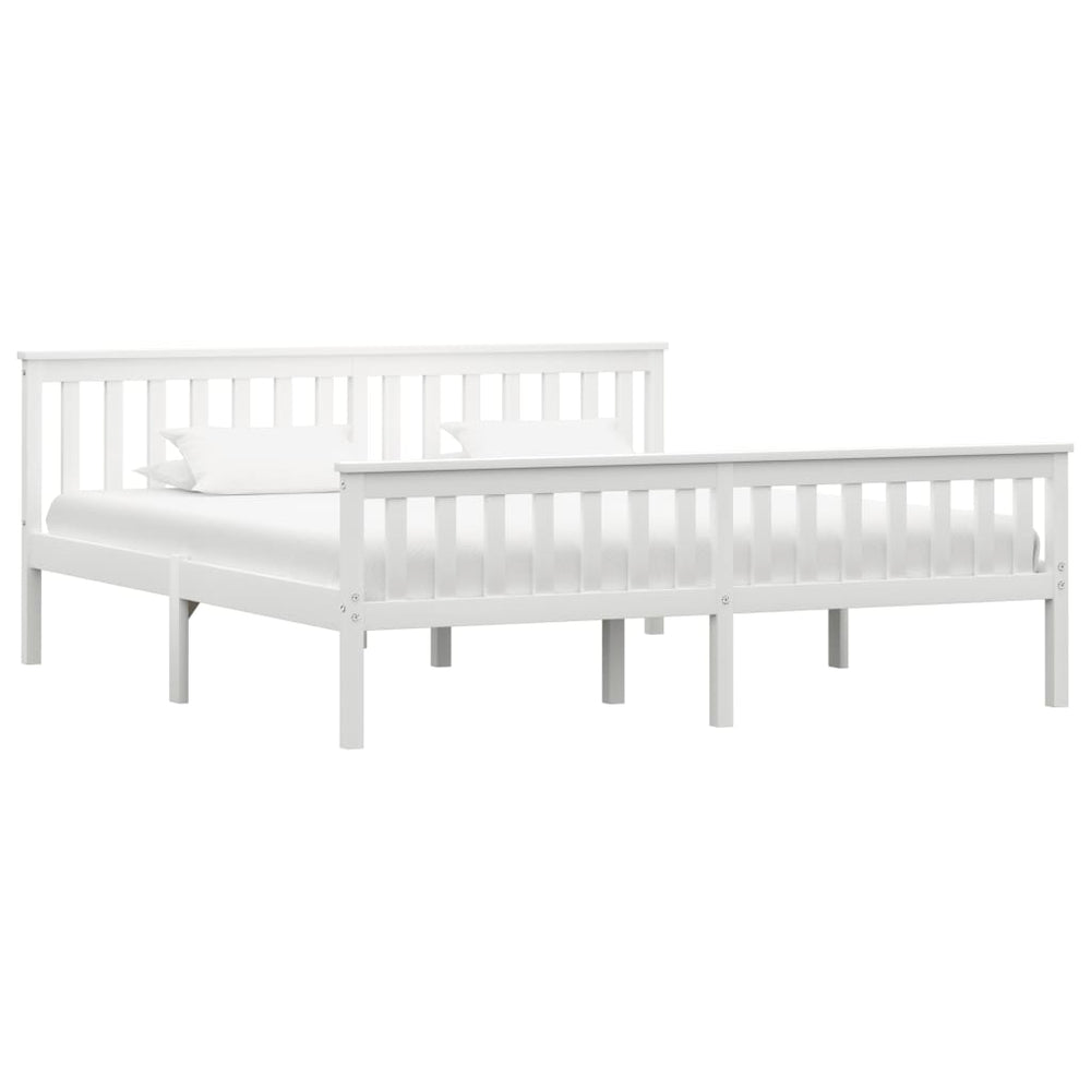vidaXL Solid Pine Bed White 180x200 cm