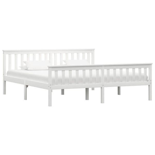 vidaXL Solid Pine Bed White 180x200 cm