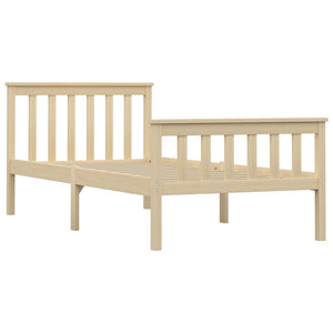 vidaXL Solid Wood Bed Light Wood Pine Wood 100x200 cm