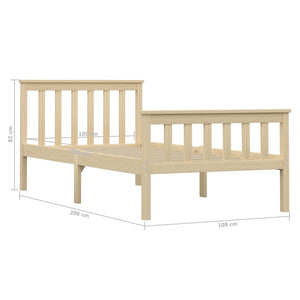 vidaXL Solid Wood Bed Light Wood Pine Wood 100x200 cm