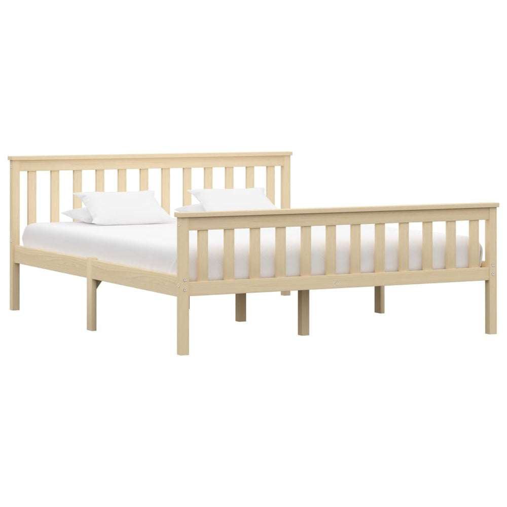 vidaXL Solid Wood Bed Light Wood Pine 160x200 cm