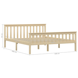 vidaXL Solid Wood Bed Light Wood Pine 160x200 cm