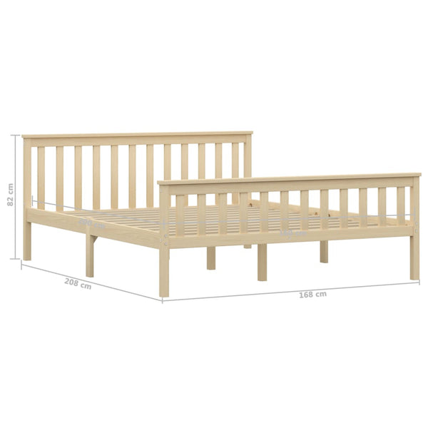 vidaXL Solid Wood Bed Light Wood Pine 160x200 cm