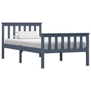 vidaXL Solid Wood Bed Grey Pine 100x200 cm