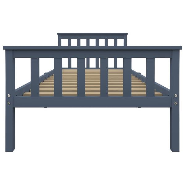 vidaXL Solid Wood Bed Grey Pine 100x200 cm
