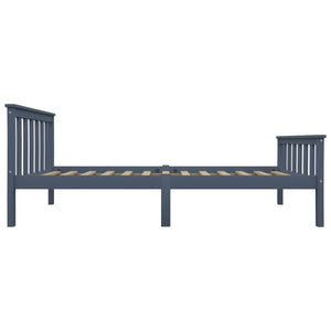 vidaXL Solid Wood Bed Grey Pine 100x200 cm