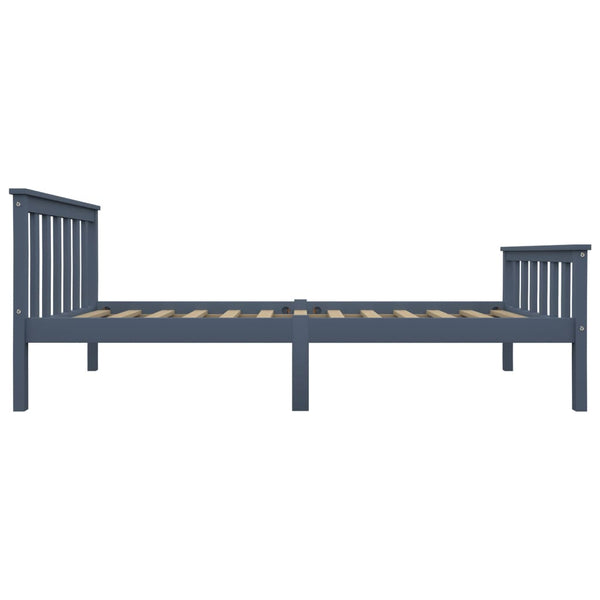 vidaXL Solid Wood Bed Grey Pine 100x200 cm