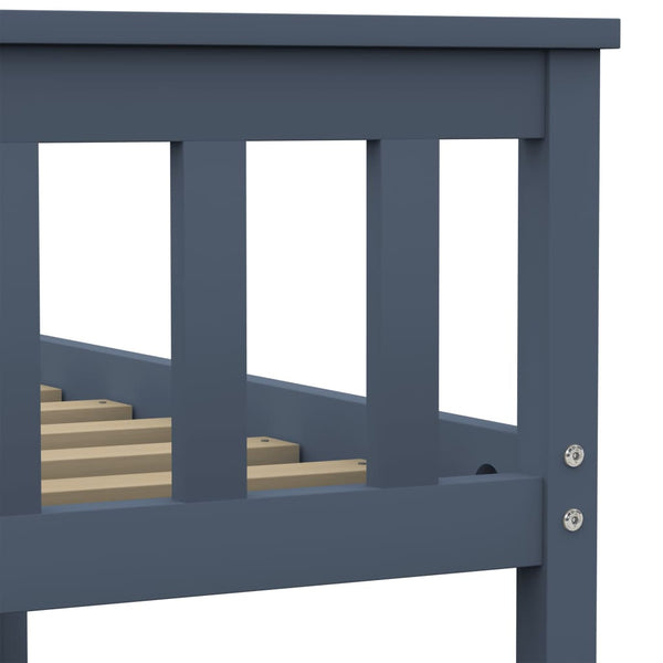 vidaXL Solid Wood Bed Grey Pine 100x200 cm