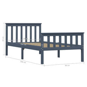 vidaXL Solid Wood Bed Grey Pine 100x200 cm