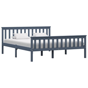 vidaXL Solid Wood Bed Grey Pine 160x200 cm