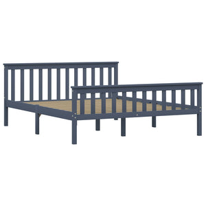 vidaXL Solid Wood Bed Grey Pine 160x200 cm