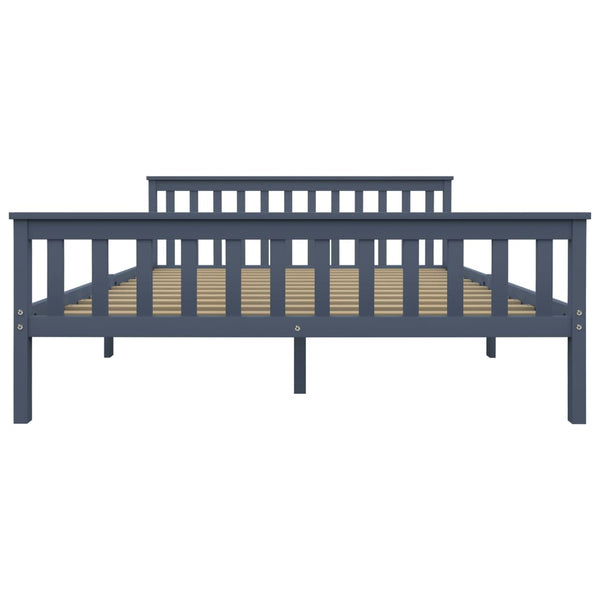 vidaXL Solid Wood Bed Grey Pine 160x200 cm