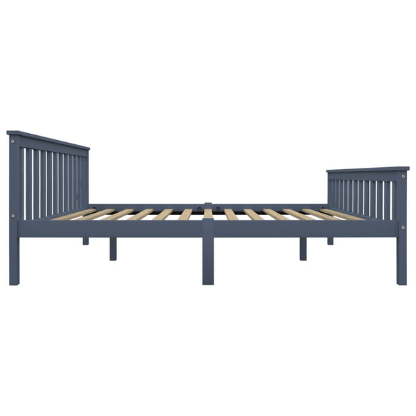 vidaXL Solid Wood Bed Grey Pine 160x200 cm