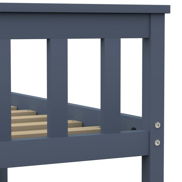 vidaXL Solid Wood Bed Grey Pine 160x200 cm
