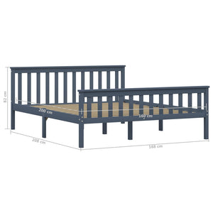vidaXL Solid Wood Bed Grey Pine 160x200 cm