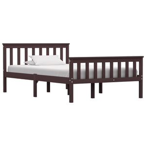 vidaXL Solid Wood Bed Dark Brown Pine 120x200 cm