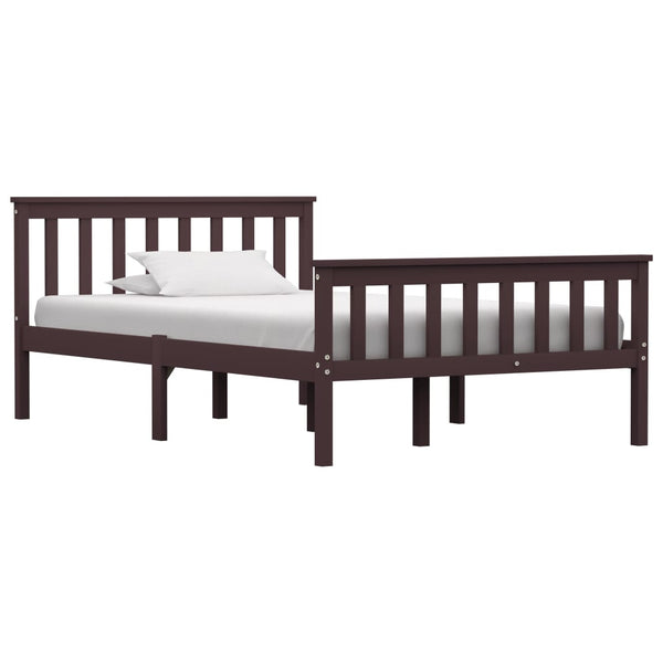 vidaXL Solid Wood Bed Dark Brown Pine 120x200 cm