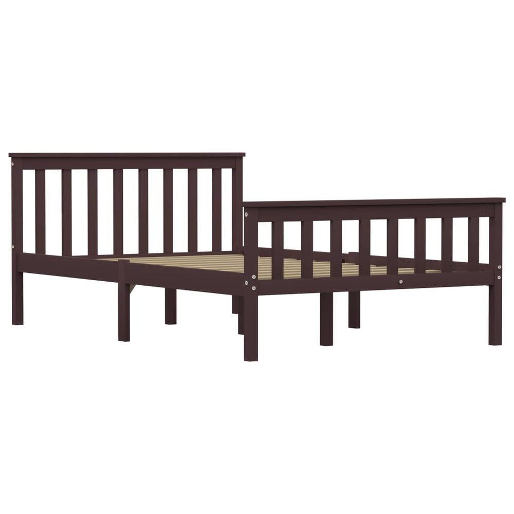 vidaXL Solid Wood Bed Dark Brown Pine 120x200 cm