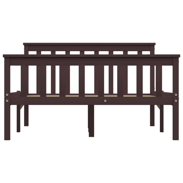 vidaXL Solid Wood Bed Dark Brown Pine 120x200 cm