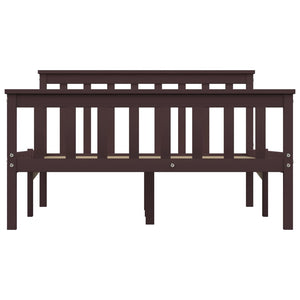 vidaXL Solid Wood Bed Dark Brown Pine 120x200 cm