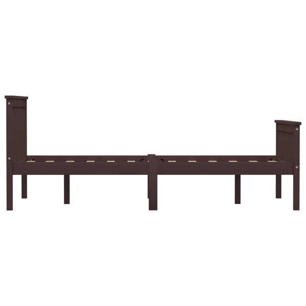 vidaXL Solid Wood Bed Dark Brown Pine 120x200 cm