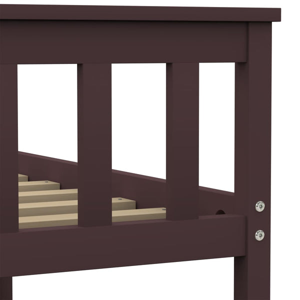 vidaXL Solid Wood Bed Dark Brown Pine 120x200 cm