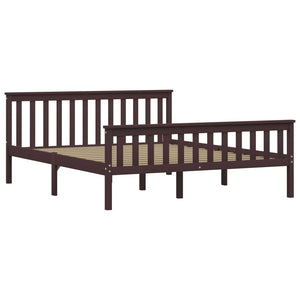 vidaXL Solid Wood Bed Dark Brown Pine 160x200 cm