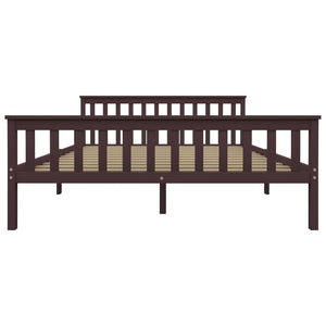 vidaXL Solid Wood Bed Dark Brown Pine 160x200 cm