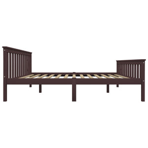 vidaXL Solid Wood Bed Dark Brown Pine 160x200 cm