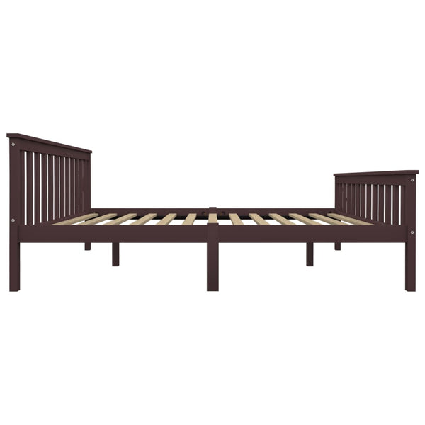vidaXL Solid Wood Bed Dark Brown Pine 160x200 cm