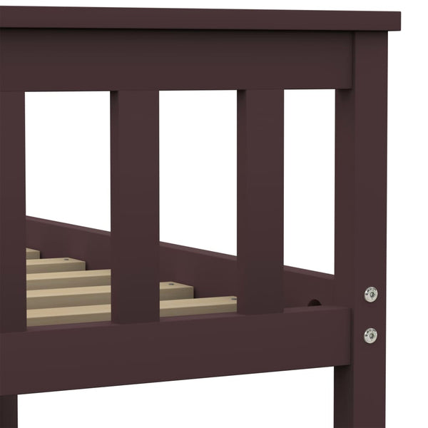 vidaXL Solid Wood Bed Dark Brown Pine 160x200 cm