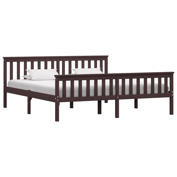 vidaXL Solid Wood Bed Dark Brown Pine 180x200 cm