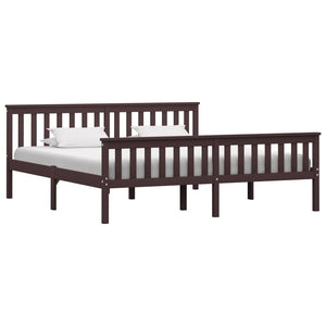 vidaXL Solid Wood Bed Dark Brown Pine 180x200 cm