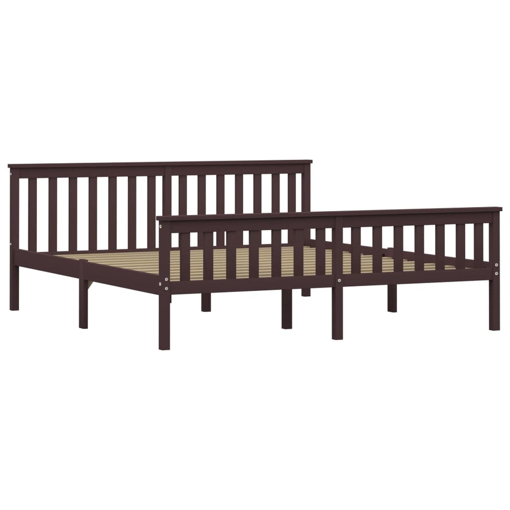 vidaXL Solid Wood Bed Dark Brown Pine 180x200 cm