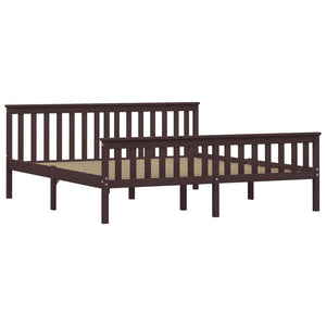 vidaXL Solid Wood Bed Dark Brown Pine 180x200 cm