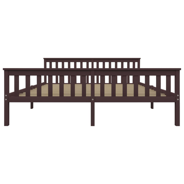 vidaXL Solid Wood Bed Dark Brown Pine 180x200 cm