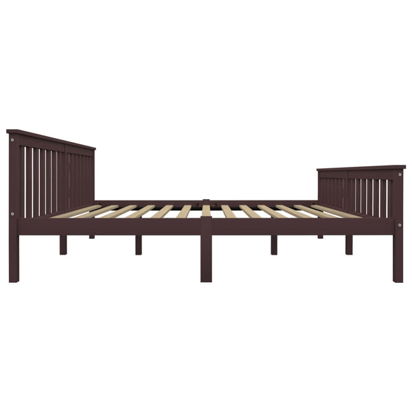 vidaXL Solid Wood Bed Dark Brown Pine 180x200 cm