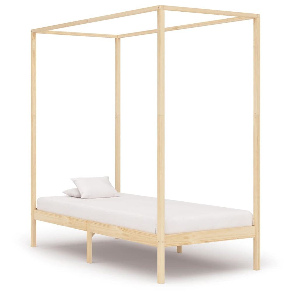 vidaXL Four-Poster Bed Frame Solid Pine 100 x 200 cm