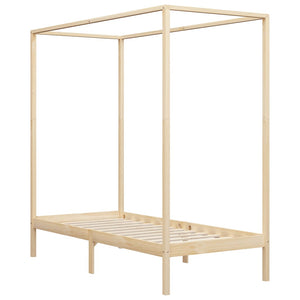 vidaXL Four-Poster Bed Frame Solid Pine 100 x 200 cm