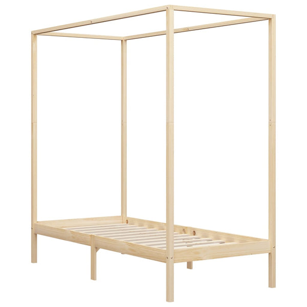 vidaXL Four-Poster Bed Frame Solid Pine 100 x 200 cm