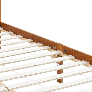 vidaXL Four-Poster Bed Frame Honey Brown Solid Pine Wood 90 x 200 cm