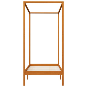 vidaXL Four-Poster Bed Frame Honey Brown Solid Pine Wood 100 x 200 cm