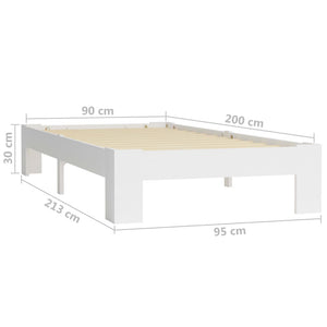 vidaXL Solid Pine Wood Bed White 90x200 cm